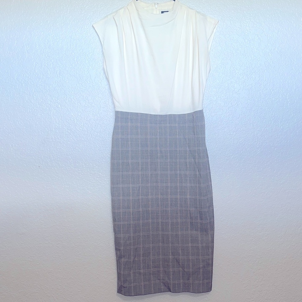 Cap sleeve midi sheath dress